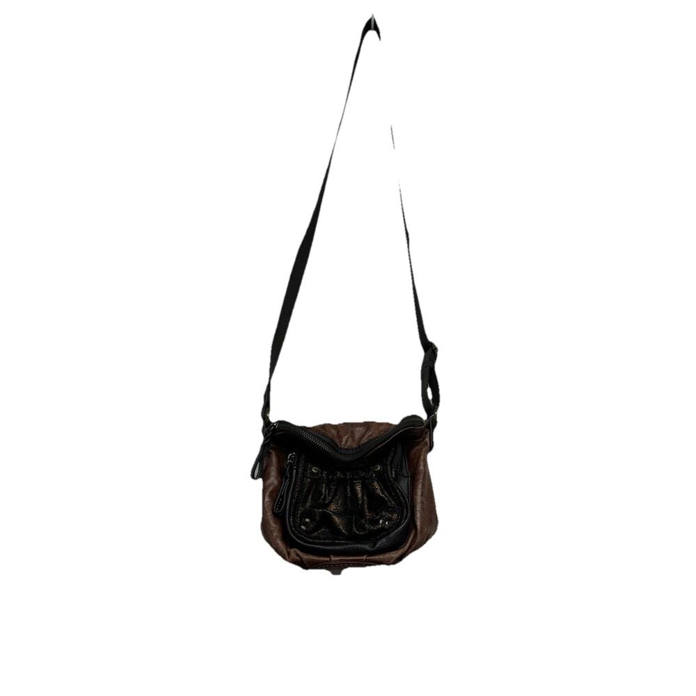 The Sak Multi Brown Genuine Leather Zip Flap Shoulder Bag Crossbody Messenger - Picture 2 of 14